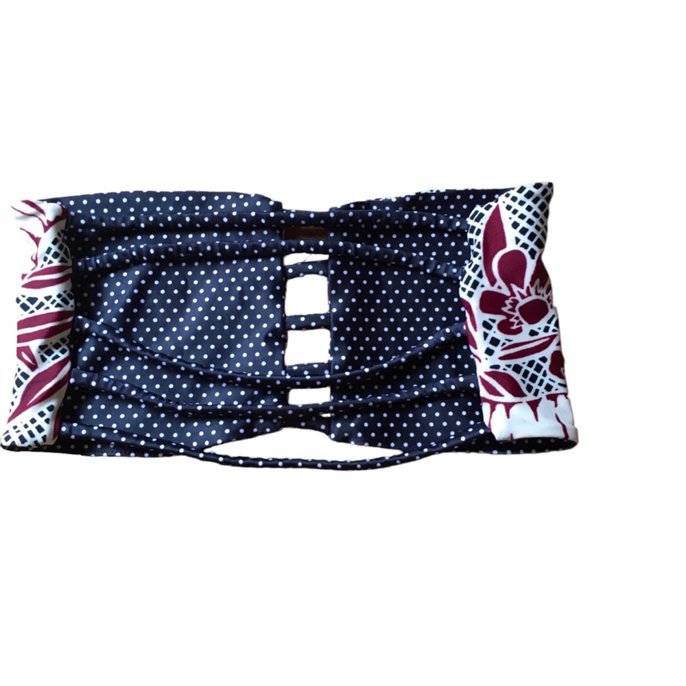 Maui made vintage material reversible bikini top by Indie Attire